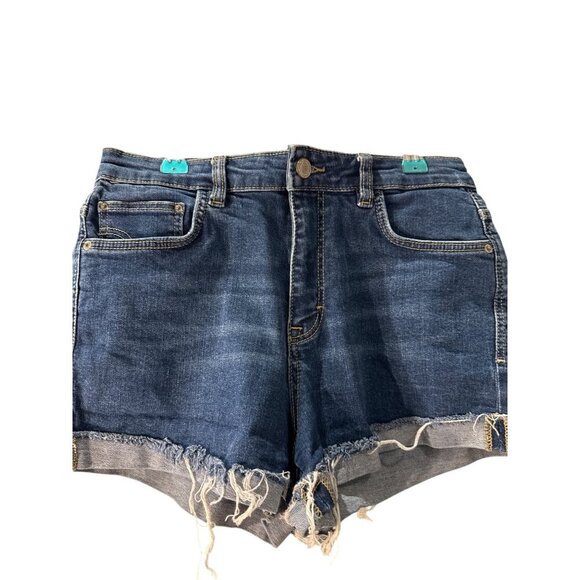 Zara Trafaluc Womens Distressed Denim Shorts Size 6  Raw Hem Mid-Rise Pre-Owned - Picture 3 of 7